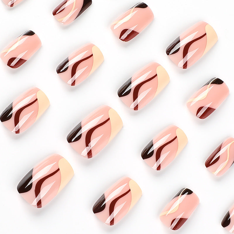 Artificial nail design with modern marble pattern Kalsten