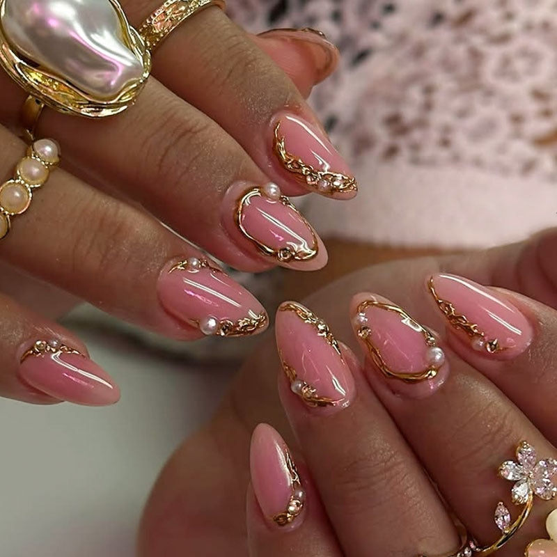 Glamorous Pearl-Embellished Nail Art