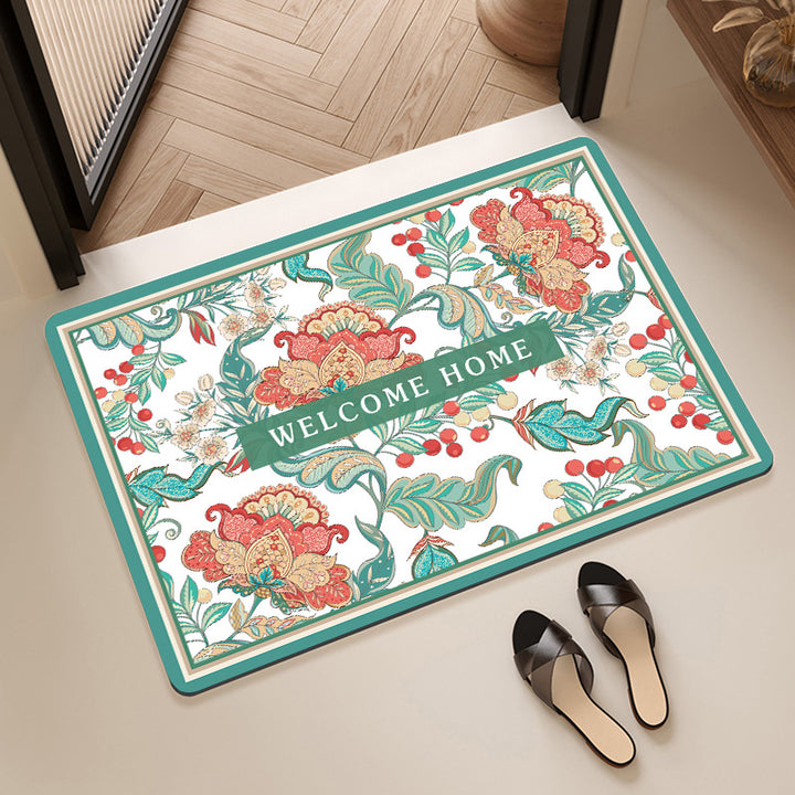Stylish Floral Patterned Comfort Bath Mat Kalsten