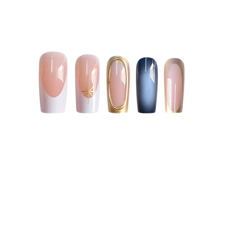 Premium Gradient Press-On Nails with Gold Accents Kalsten