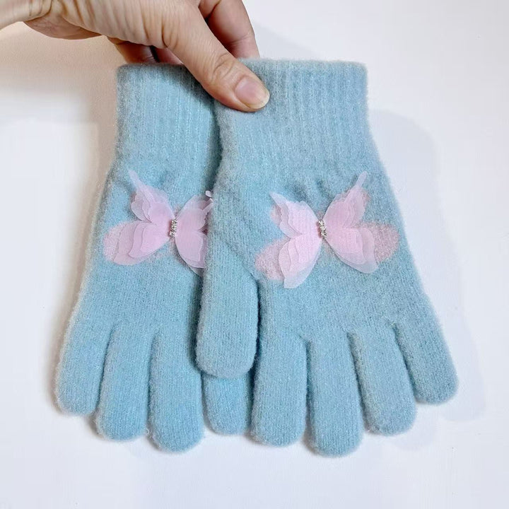 Butterfly Embellished Touchscreen Gloves Kalsten