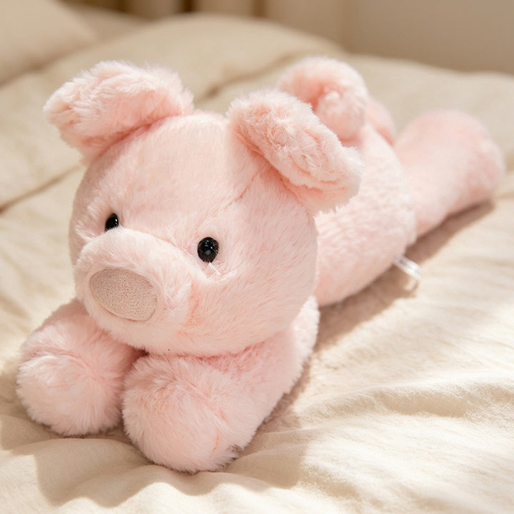 Plush Long-Body Cow Cuddle Pillow with Ultra-Soft Faux Fur Kalsten