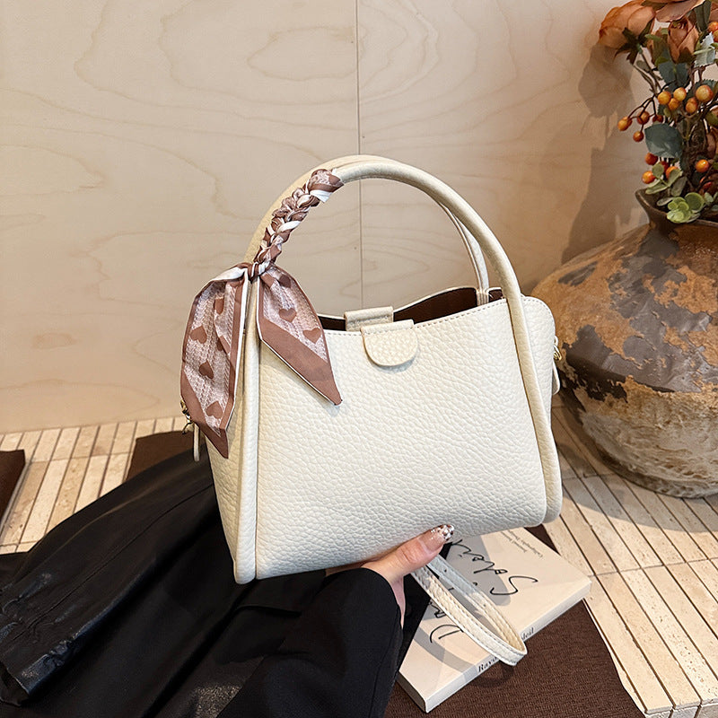 Elegant Textured Handheld Satchel