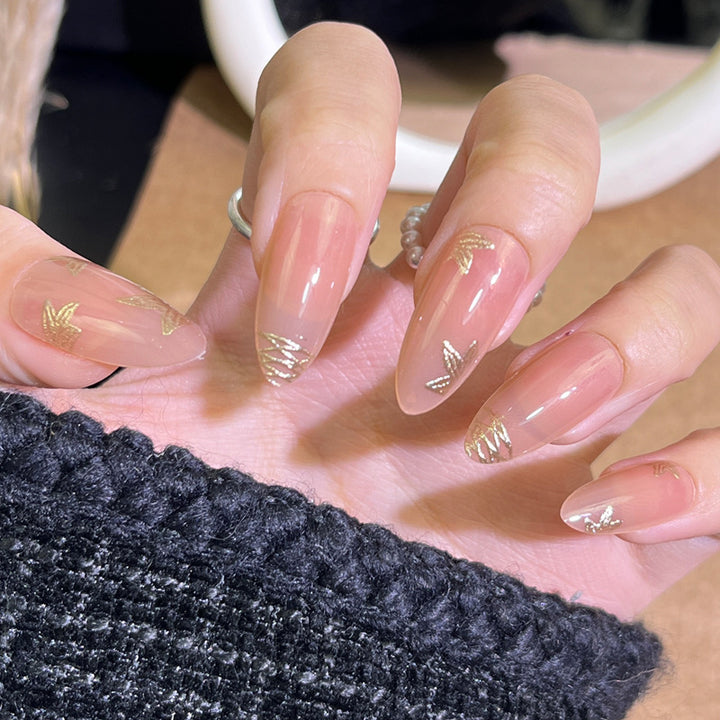 Glamorous Press-On Nail Set with Decorative Gemstone Accents Kalsten