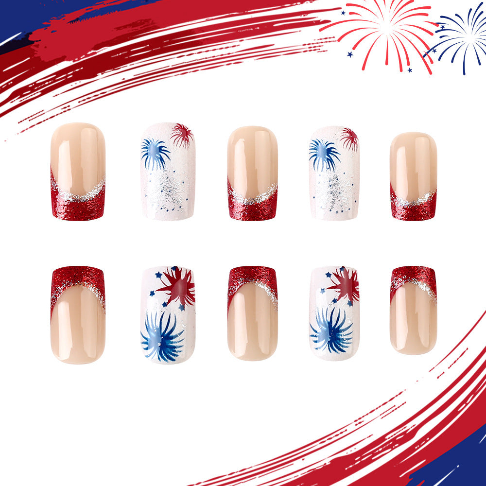Festive Patriotic Press-On Nail Art Kalsten