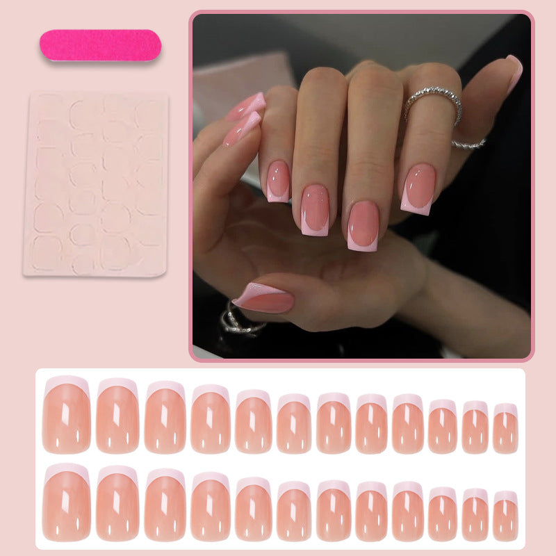 Nail set with elegant French tip and sparkling accents Kalsten