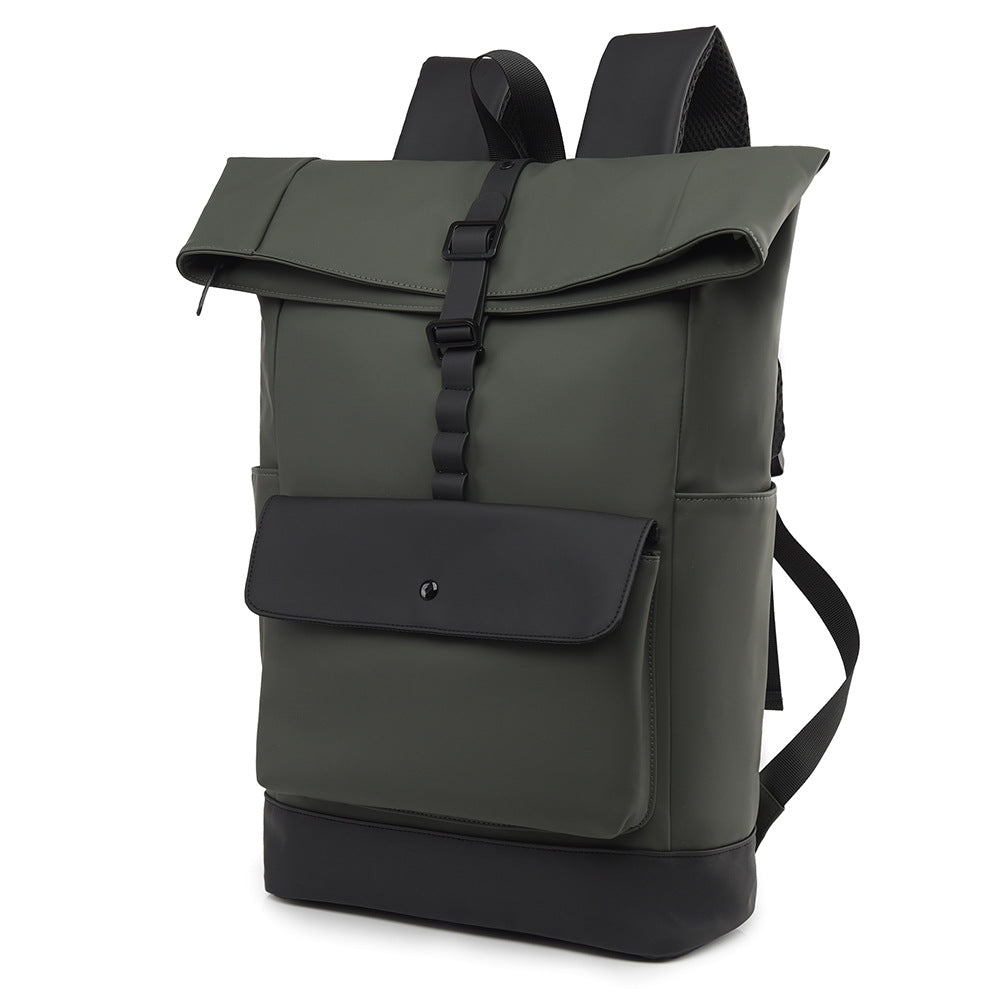 Modern roll top backpack with waterproof material and security closure Kalsten