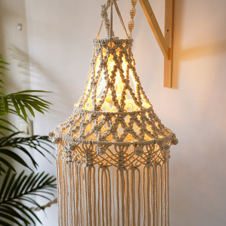 Macrame Hanging Light Fixture Kalsten