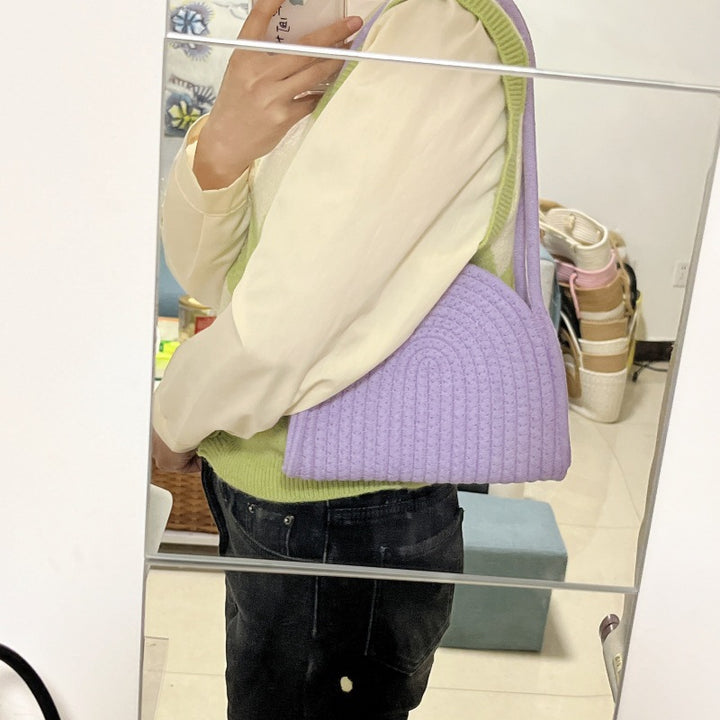 Women's fashionable shoulder bag with ribbed design Kalsten