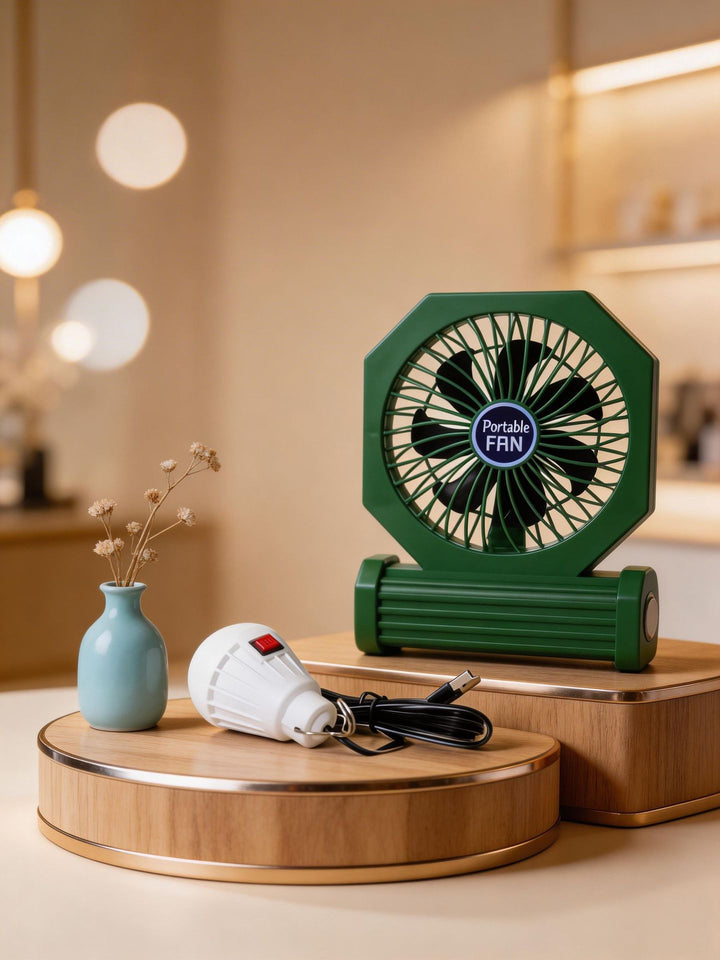 Ladies Portable Table Fan with USB Connection and an Elegant Wooden Base Kalsten