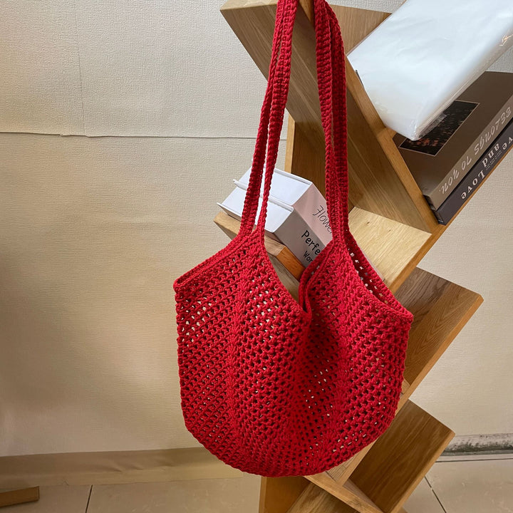 Hand-knotted tote bag in modern net design Kalsten