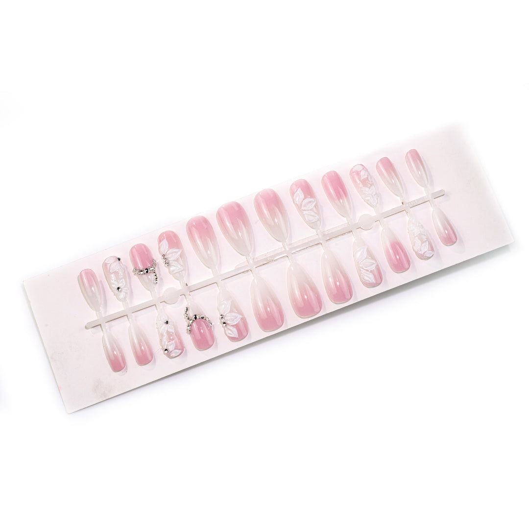 Floral Embellished Press-On Nail Set Kalsten