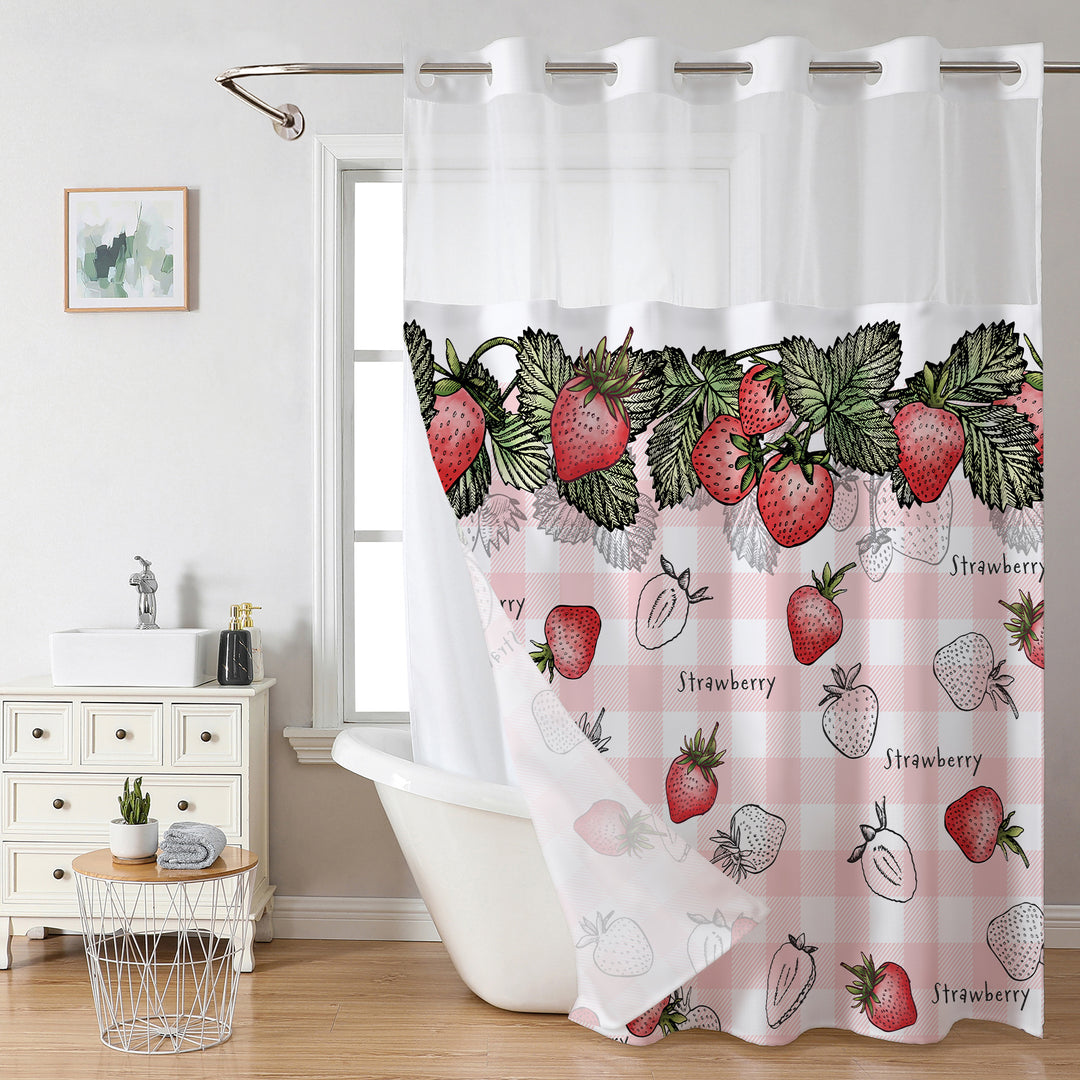 Strawberry-Themed Shower Curtain Kalsten