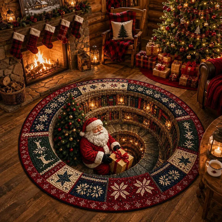 3D Holiday-Themed Round Area Rug