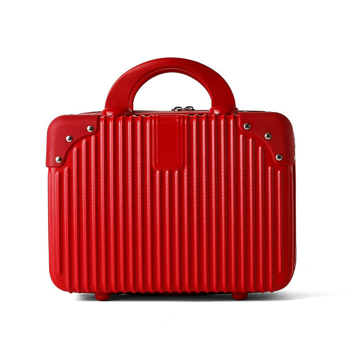 hard-shell travel cosmetic case with double-zip closure top handle and protective feet Kalsten