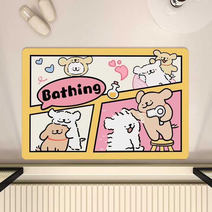 Cartoon-Themed Bath Mat