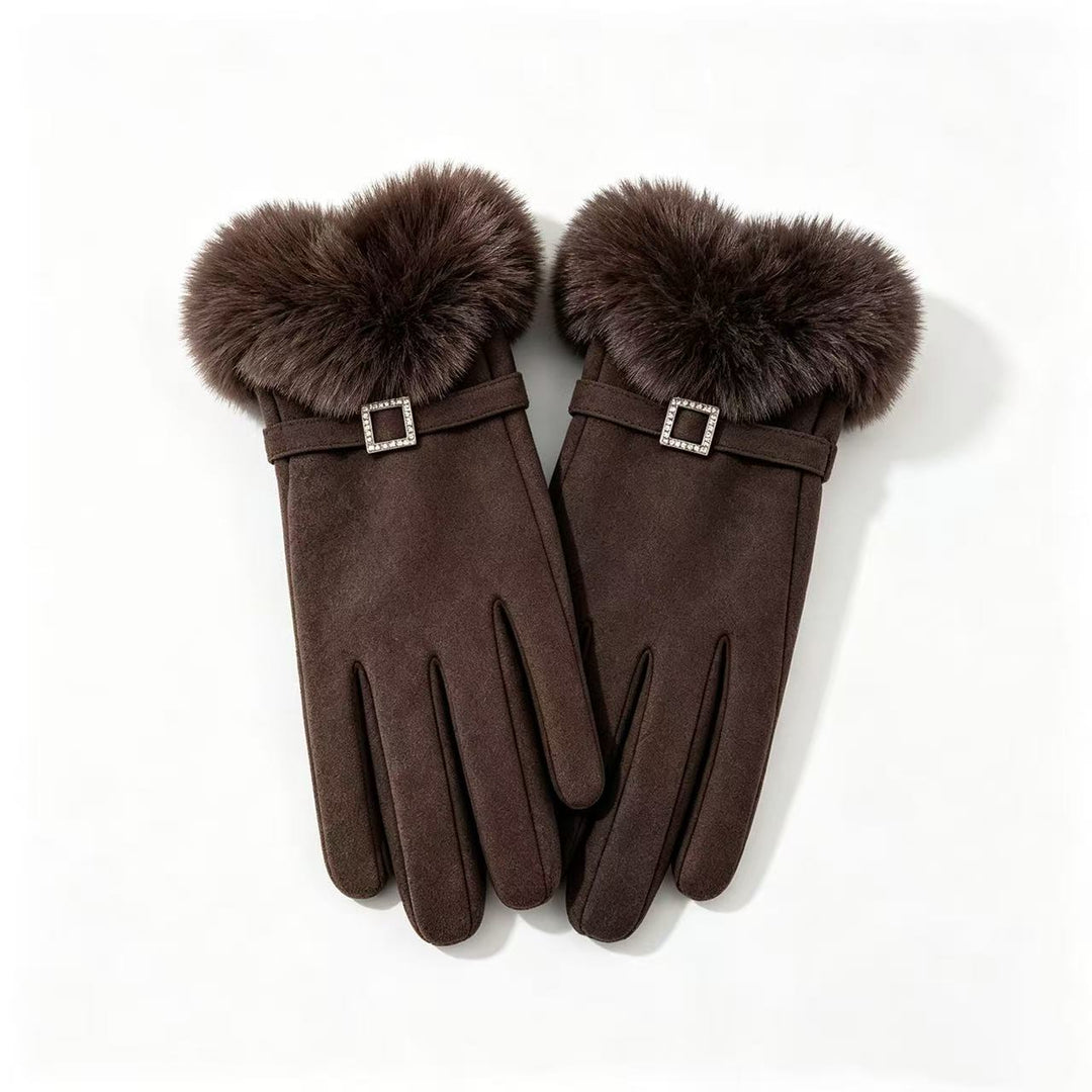 Luxury Faux Fur Trimmed Dress Gloves Kalsten