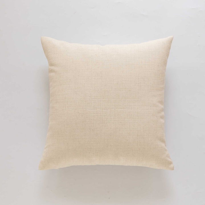 Handloom Slub-Weave Square Decorative Pillow Cover with Soft Canvas Back