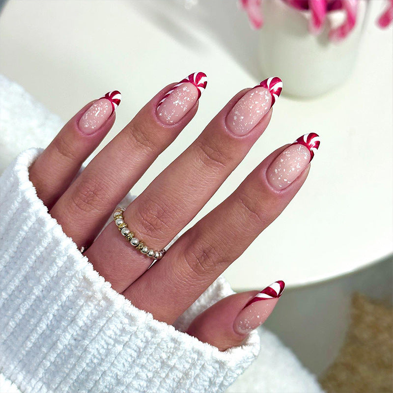 Festive Peppermint Nail Art