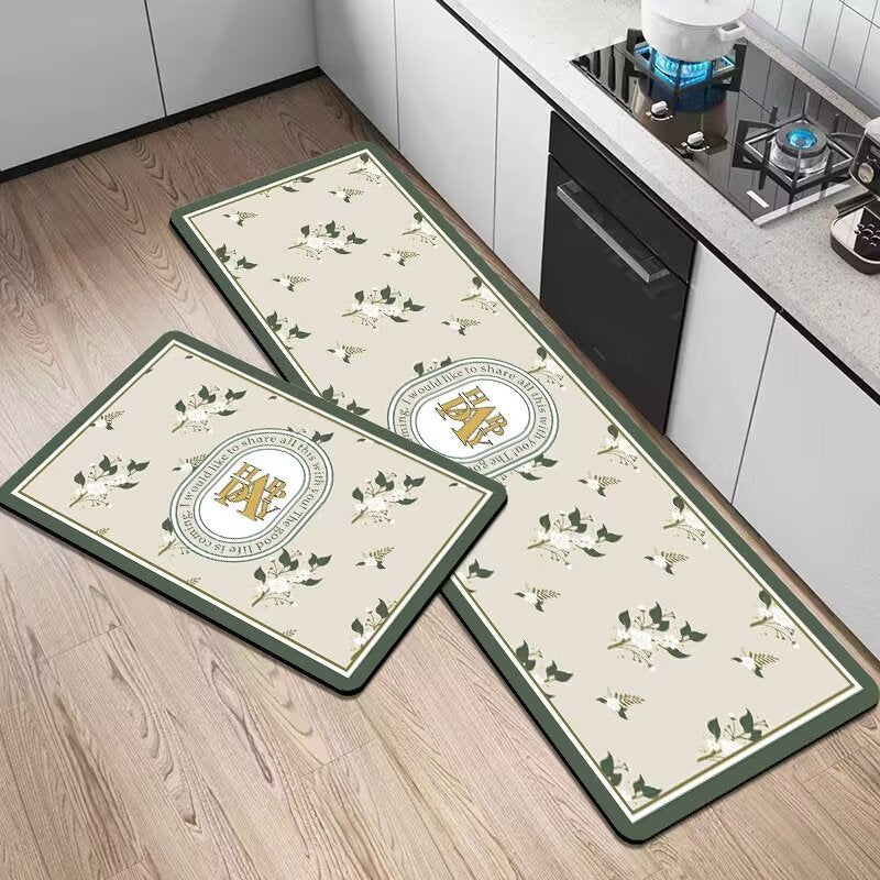 Artistic Floral Kitchen Mat Set
