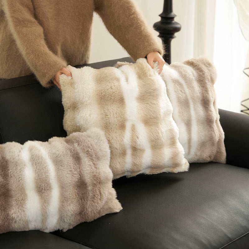 Luxurious faux fur decorative cushion set Kalsten