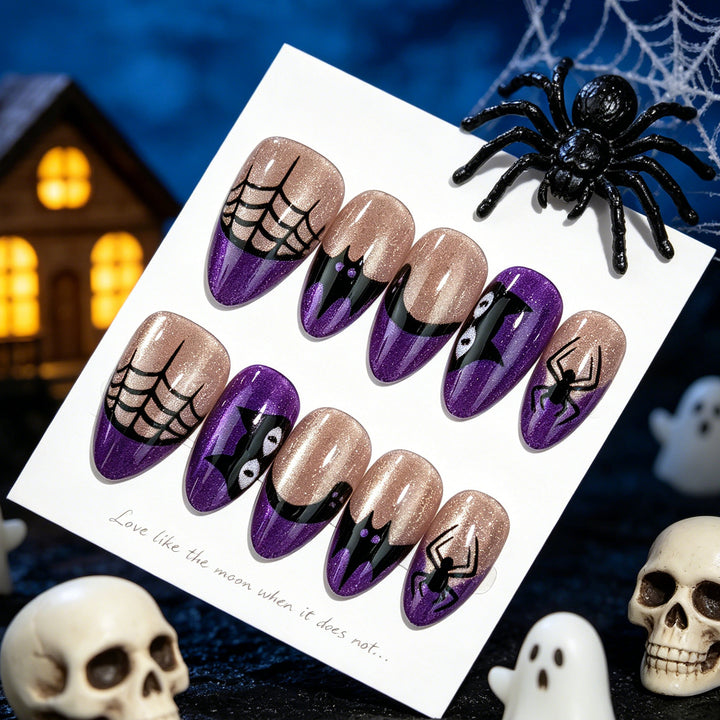 Gothic Spider Web Press-On Nail Art Set