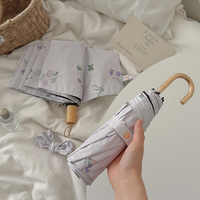 Ladies Folding Umbrella with Elegant Flower Design Kalsten