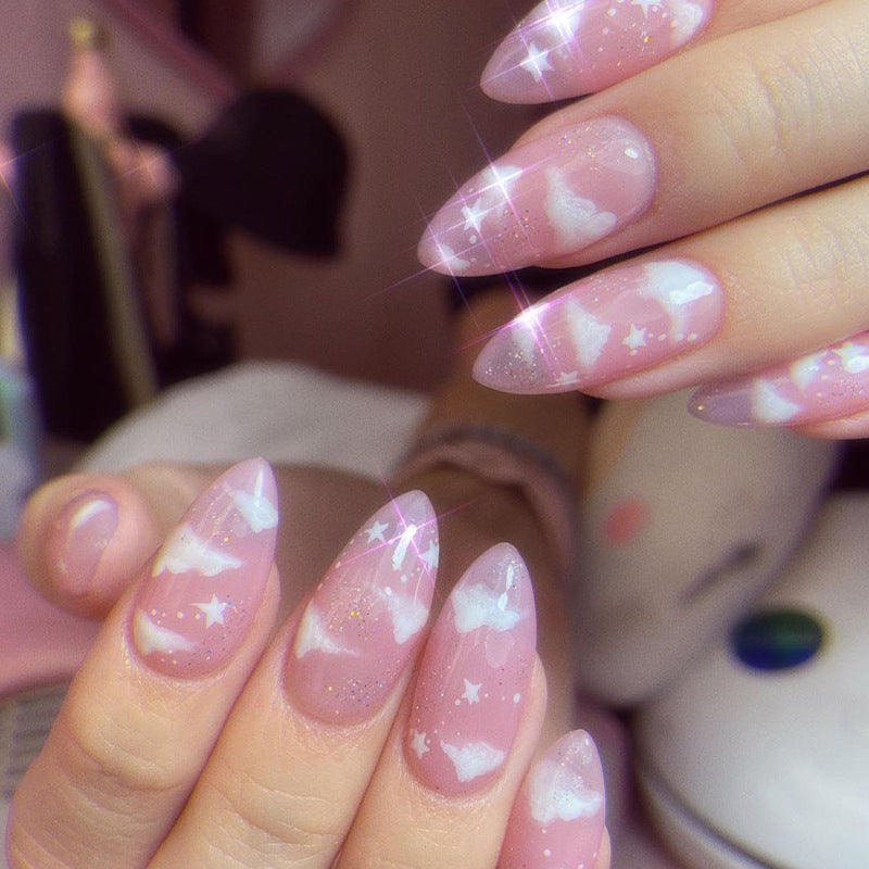 Artificial nails with cloud and star design Kalsten