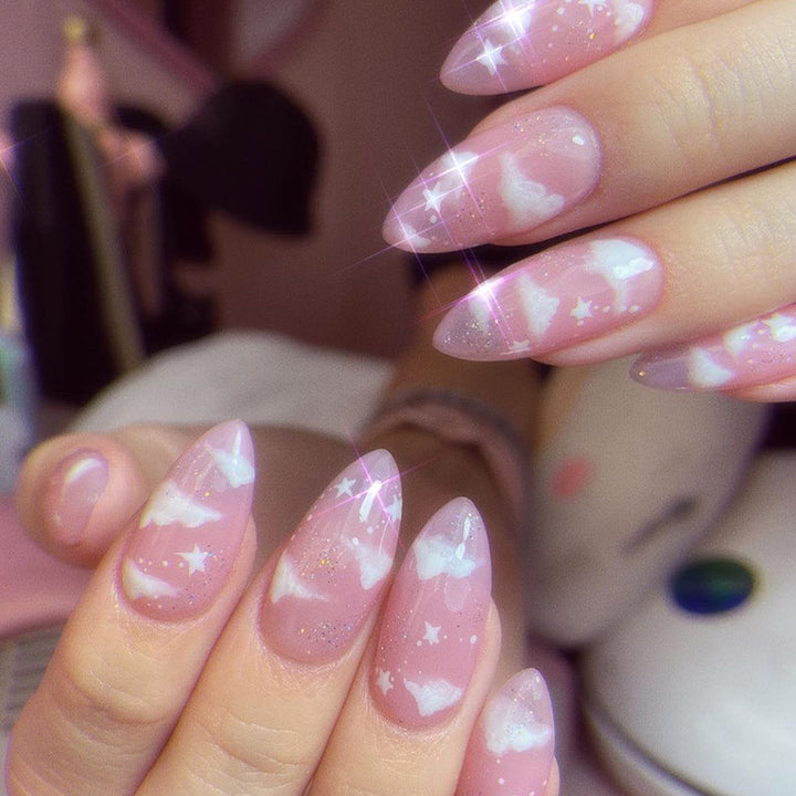 Artificial nails with cloud and star design Kalsten