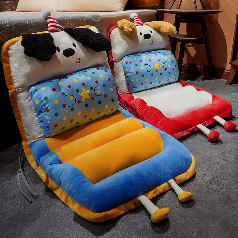 Padded seat cushion with high backrest for children and cute animal design