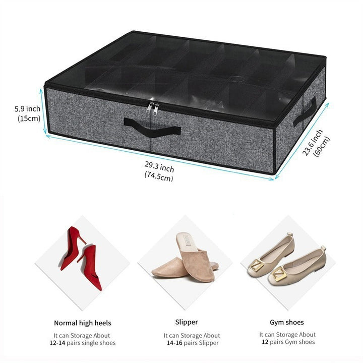 Under-Bed Storage Organizer Box with Clear Lid