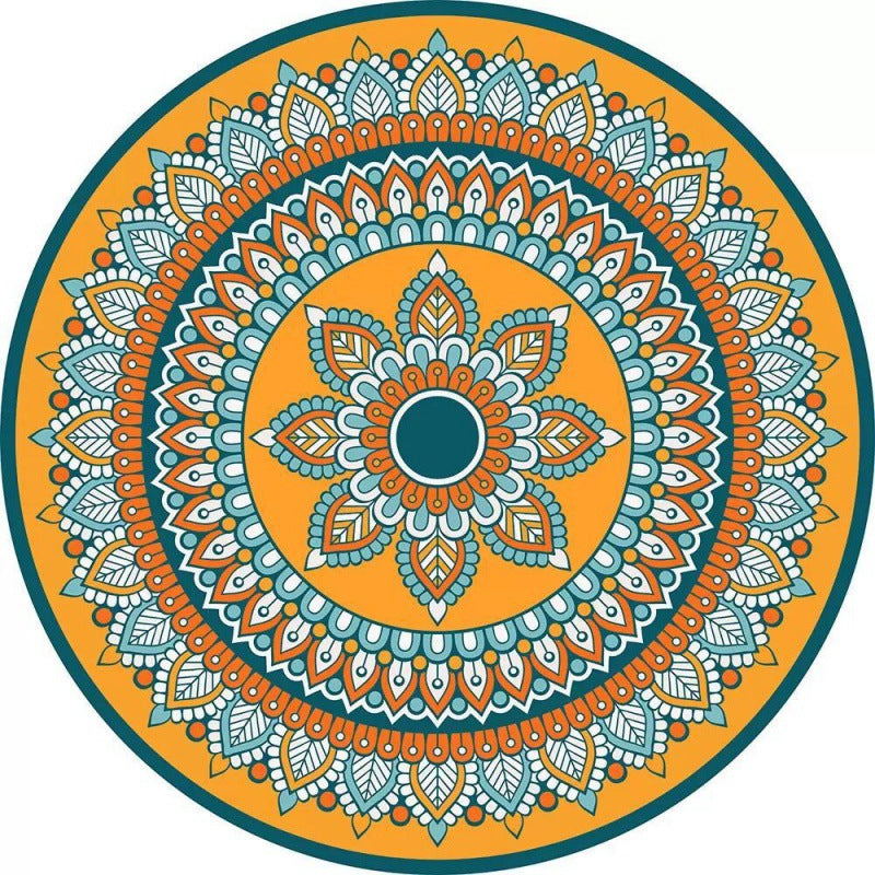 Circular Vintage Floral Area Rug Kalsten
