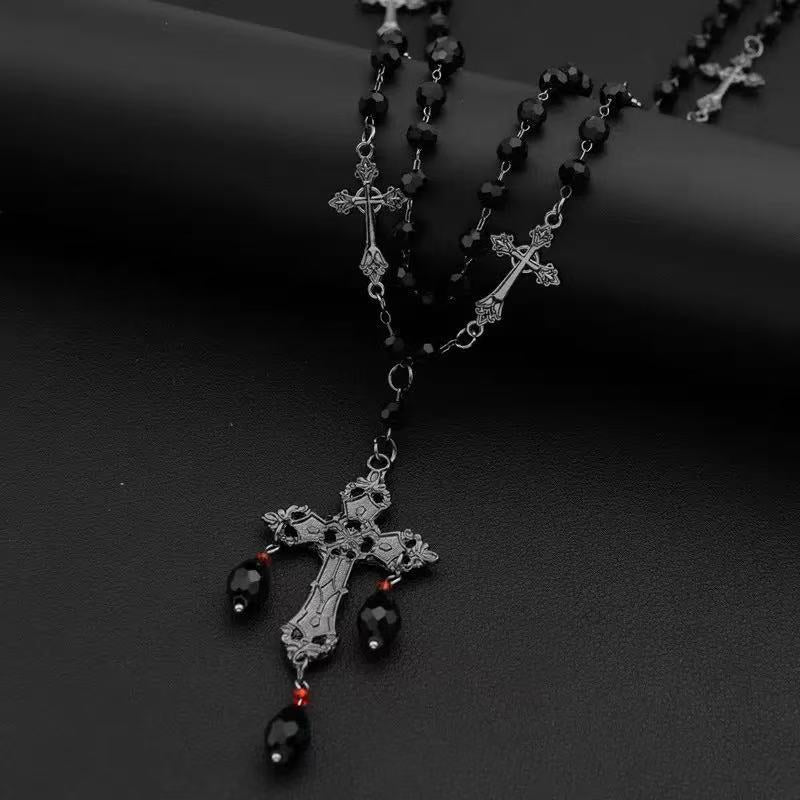 Long Beaded Cross Necklace Kalsten