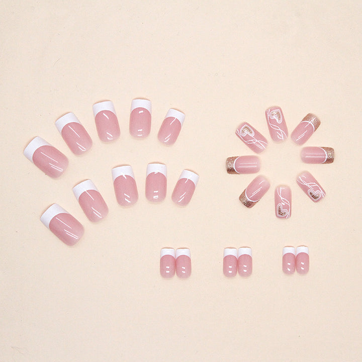 Romantic Heart-Design Nail Extensions Kalsten