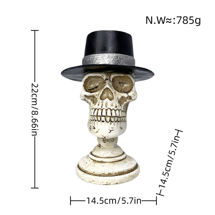 Stylish skeleton figure with top hat and black rose Kalsten