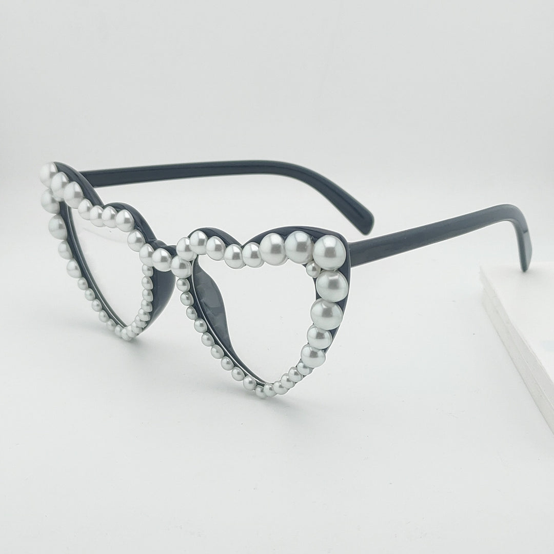 Heart-Shaped Pearl-Accented Sunglasses Kalsten