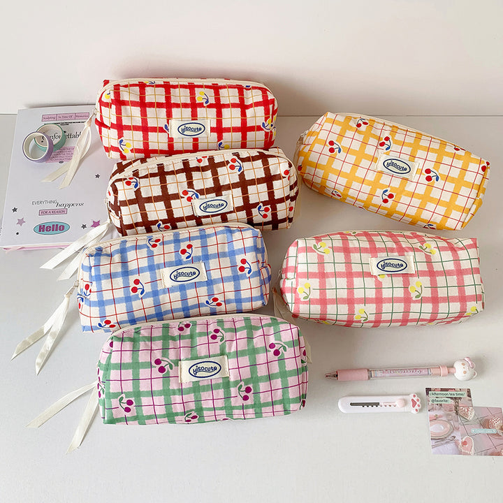 Fashionable Plaid Pencil Case Kalsten