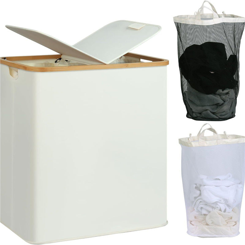 Laundry basket with lid and shelf table Kalsten