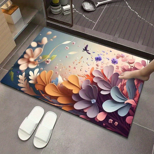 Flower Pattern Soft Indoor Mat Kalsten
