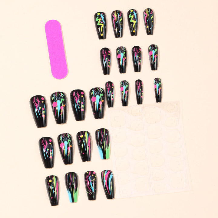 Neon Abstract Artistic Nail Art Extensions Kalsten