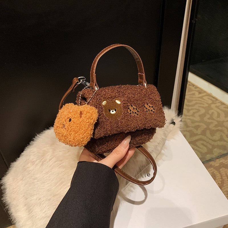 Plush Crossbody Bag with Cute Animal Design Kalsten