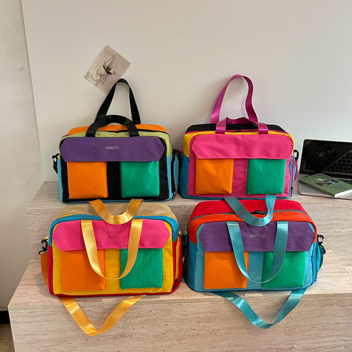 Multi-Compartment Colorful Travel Duffle Bag Kalsten