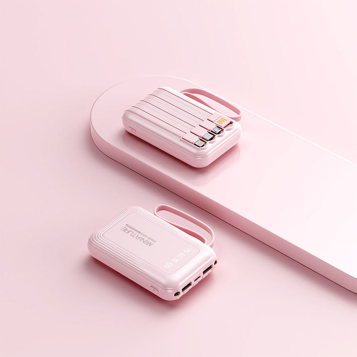Practical power bank with wireless fast charging function and integrated cable system Kalsten