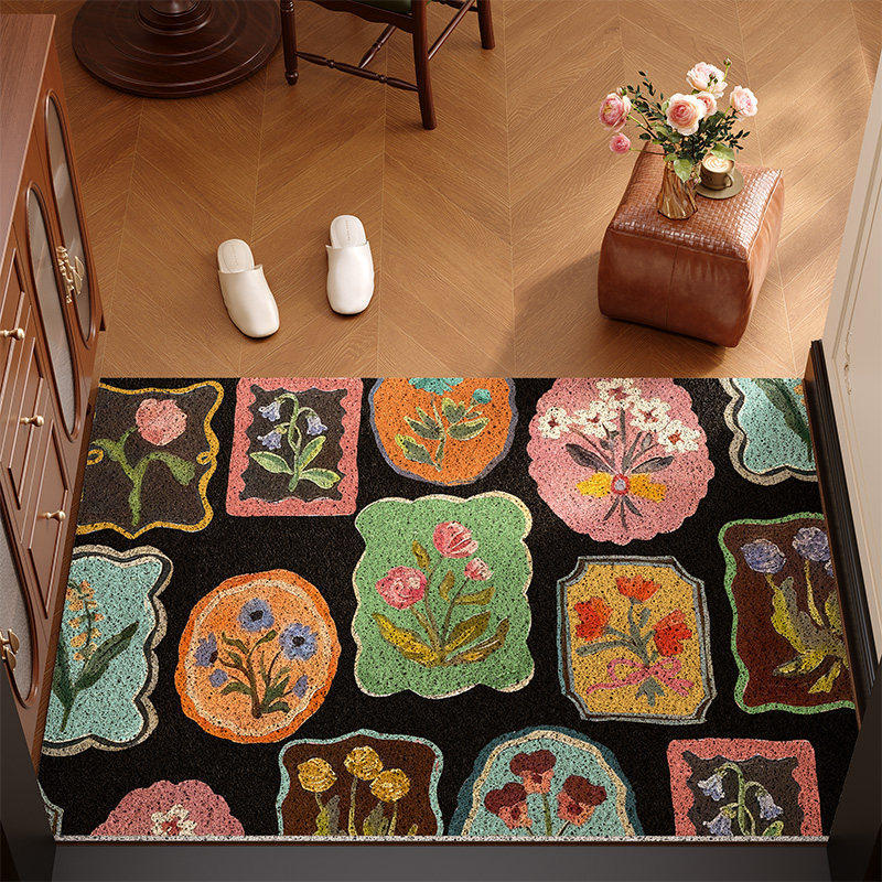 Vintage Floral Print Area Rug