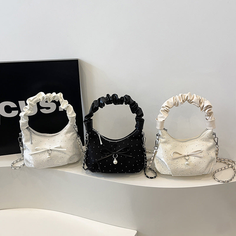 Decorative Chain-Accent Mini Handheld Purse
