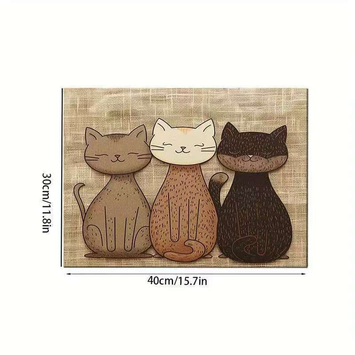 Artistic Cat-Themed Area Mat