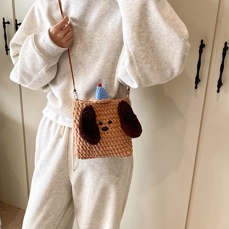Cute Dog-Themed Plush Handbag