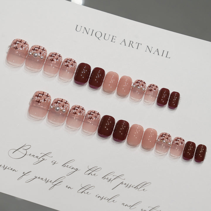 Decorative Nail Art with Pearl Accents