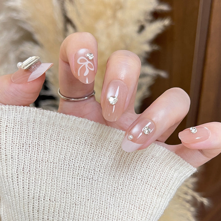 Elegant Rhinestone-Embellished Press-On Nails Kalsten
