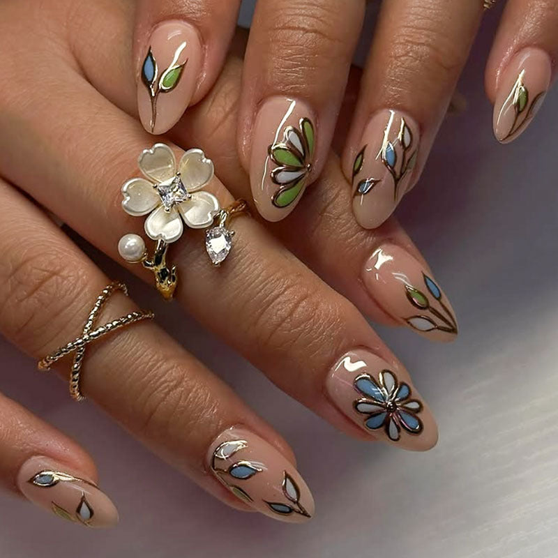 Floral Embellished Press-On Nails  1791110766